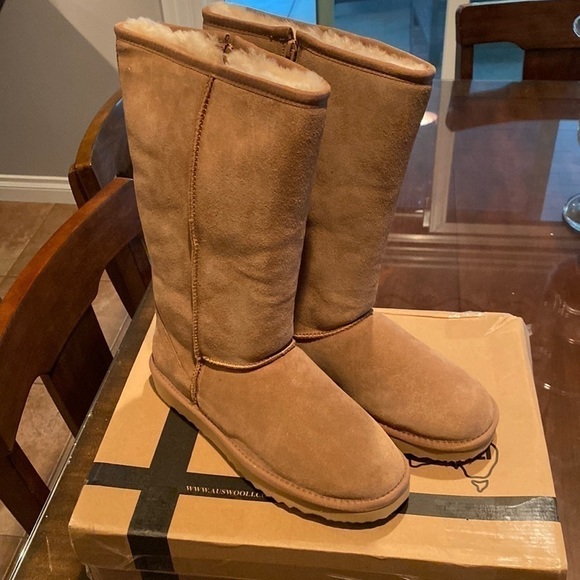 AUS WOOLI Australia Tall tan boots size 9 - Picture 2 of 11